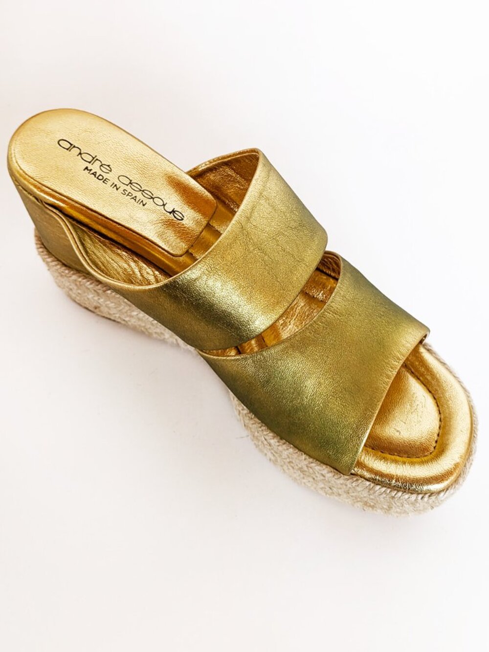 André Assous Leather Platform Wedge Sandal - Picture 3 of 11